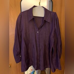Eggplant long sleeve shirt by Cold water Creek size L